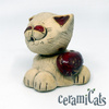 Figurka Siedzący Kot CeramiCats wiśniowy